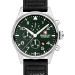 SWISS MILITARY Mörkgrön/Läder 43 mm SMWGC0000405