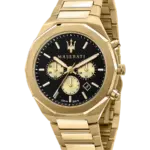 Maserati herrklocka Sfida Svart/Gulguld 45 mm R8873642001