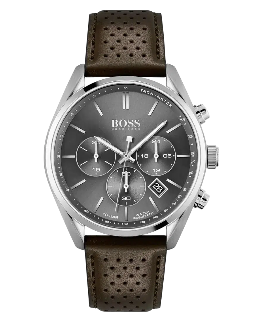 1513815 Hugo Boss Champion Grå/Läder 44 mm - Bild 1