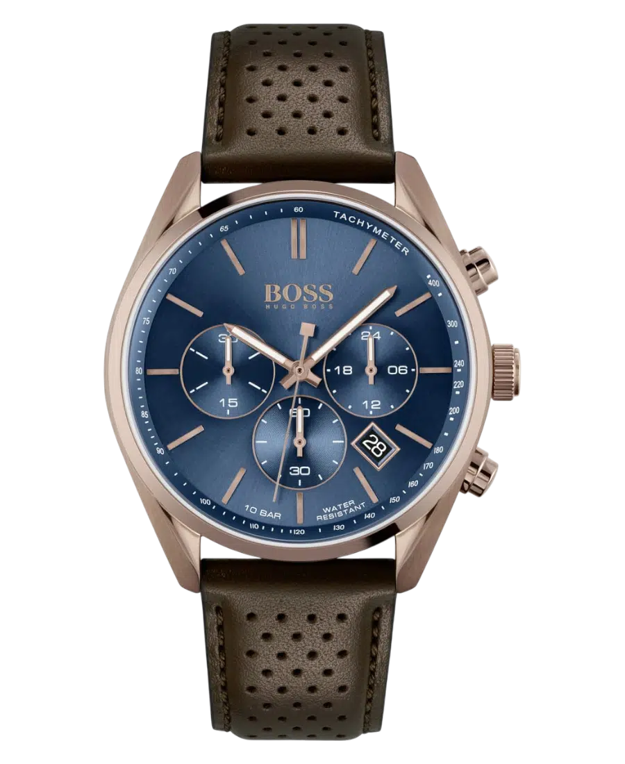 Hugo Boss Champion Blå/Läder 44 mm 1513817 Hugo Boss Champion Blå/Läder 44 mm 1513817