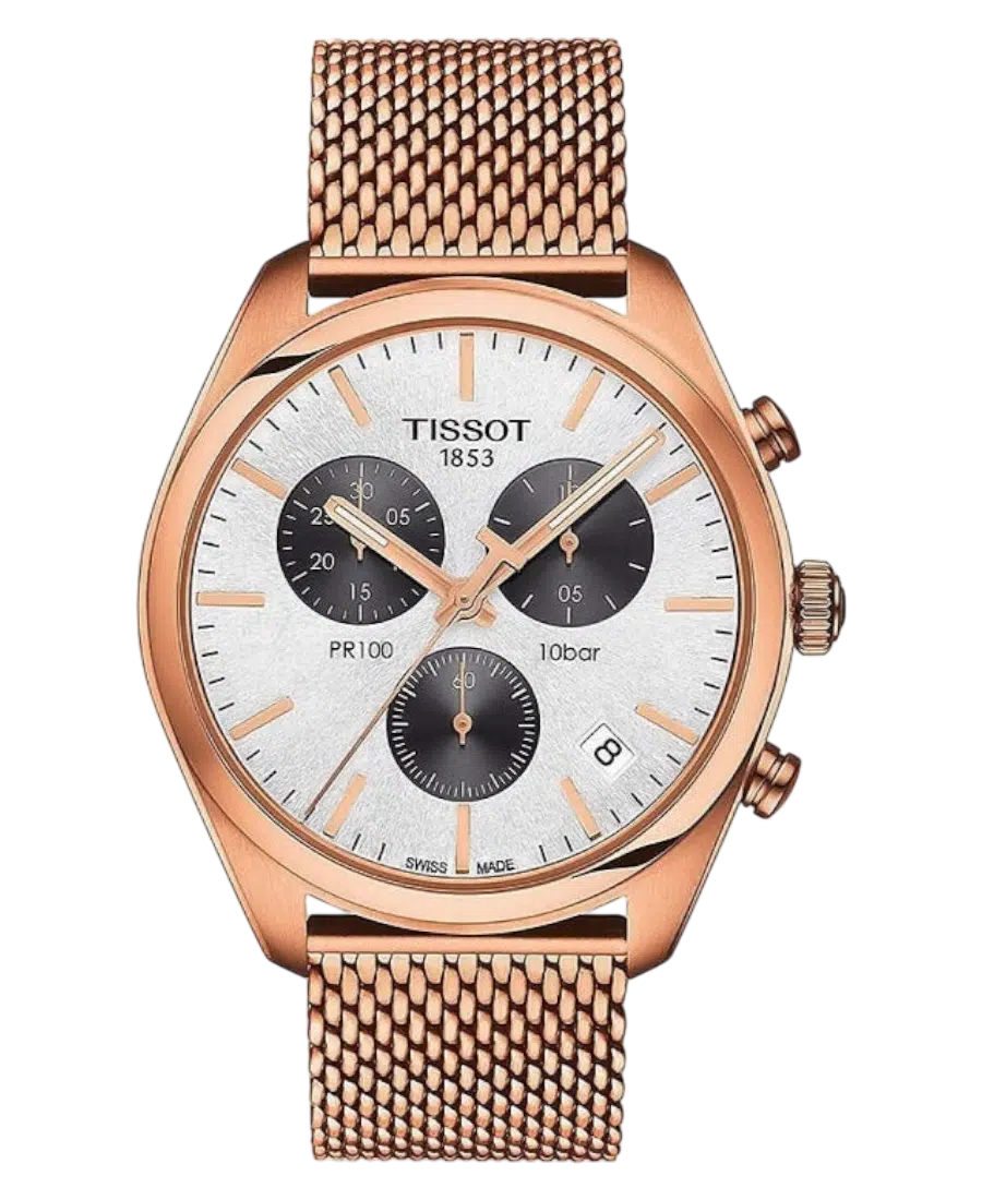 Tissot PR 100 Kronograf Roséguld/Silver 41 mm T101.417.33.031.01 Tissot PR 100 Kronograf Roséguld/Silver 41 mm T101.417.33.031.01