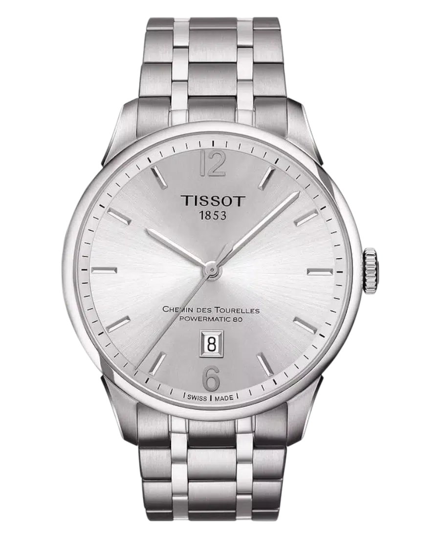 T099.407.11.037.00 Tissot Chemin des Tourelles Automatisk Silver/Stål 42 mm - Bild 1