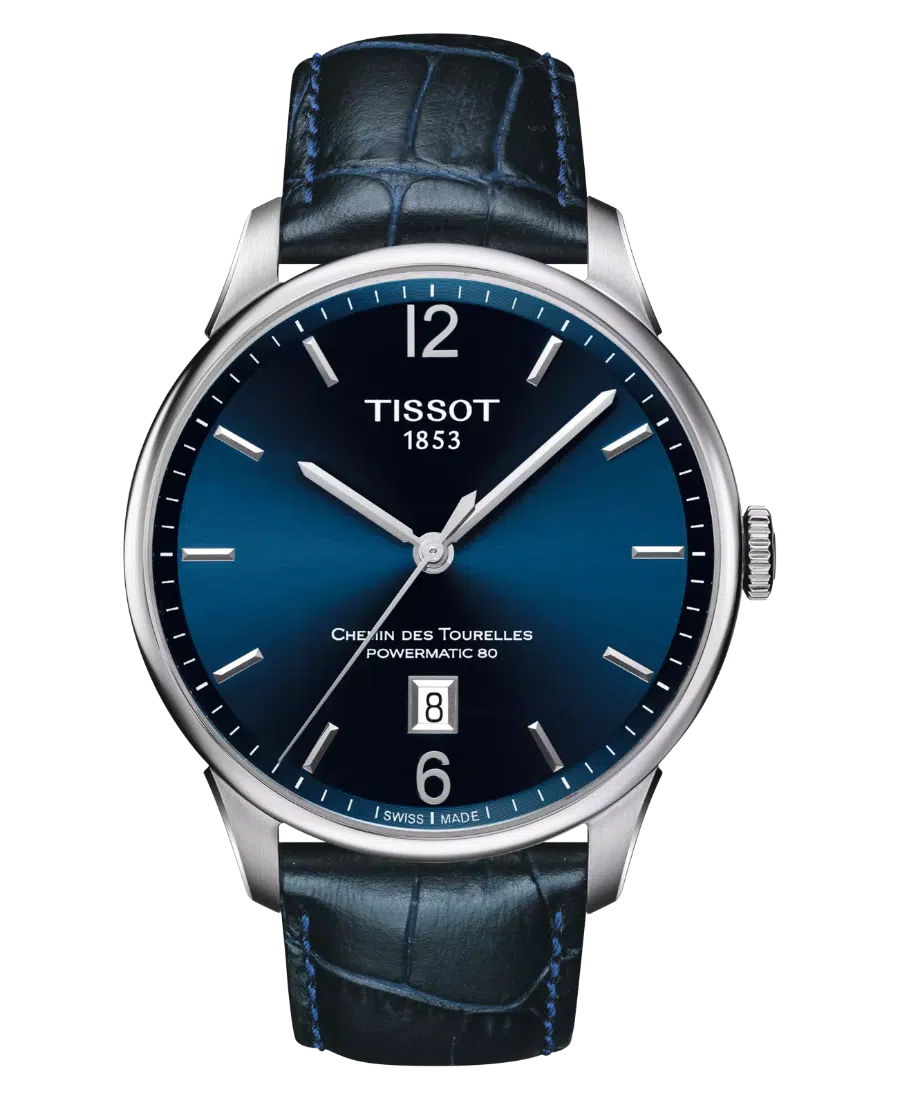 T099.407.16.047.00 Tissot Chemin des Tourelles Automatisk Blå/Läder 42 mm - Bild 1