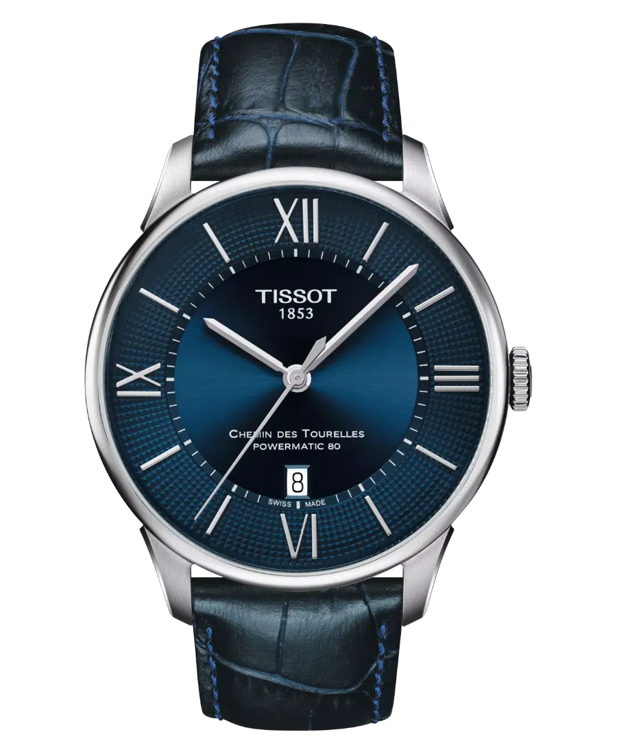T099.407.16.048.00 Tissot Chemin des Tourelles Automatisk Blå/Läder 42 mm - Bild 1