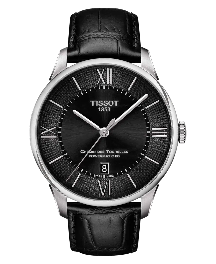 T099.407.16.058.00 Tissot Chemin des Tourelles Automatisk Svart/Läder 42 mm - Bild 1