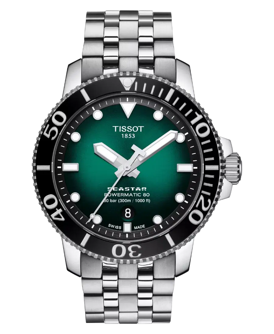 T120.407.11.091.01 Tissot Seastar 1000 Automatisk Grön/Stål 43 mm - Bild 1