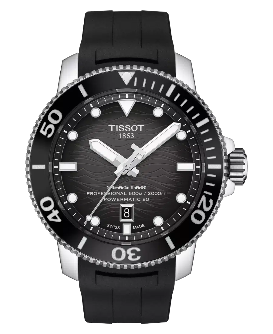 T120.607.17.441.00 Tissot Seastar Automatisk Svart/Gummi 46 mm - Bild 1