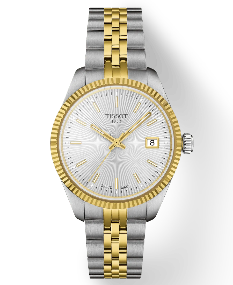 T156.210.22.031.00 Tissot Ballade 34 mm Quartz Damklocka – Silver urtavla & tvåtonad stållänk - Bild 1