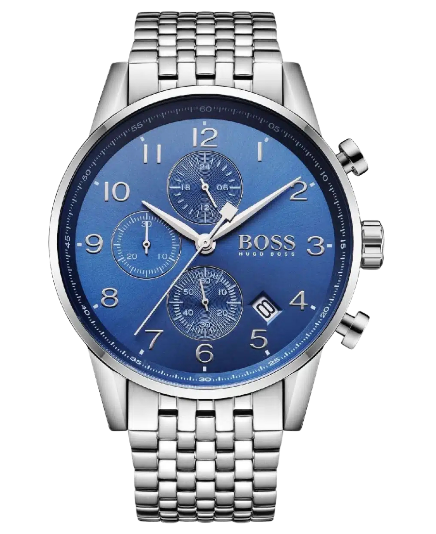 1513498 Hugo Boss View Herrklocka 44 mm med Grå Rostfri Stållänk - Bild 1