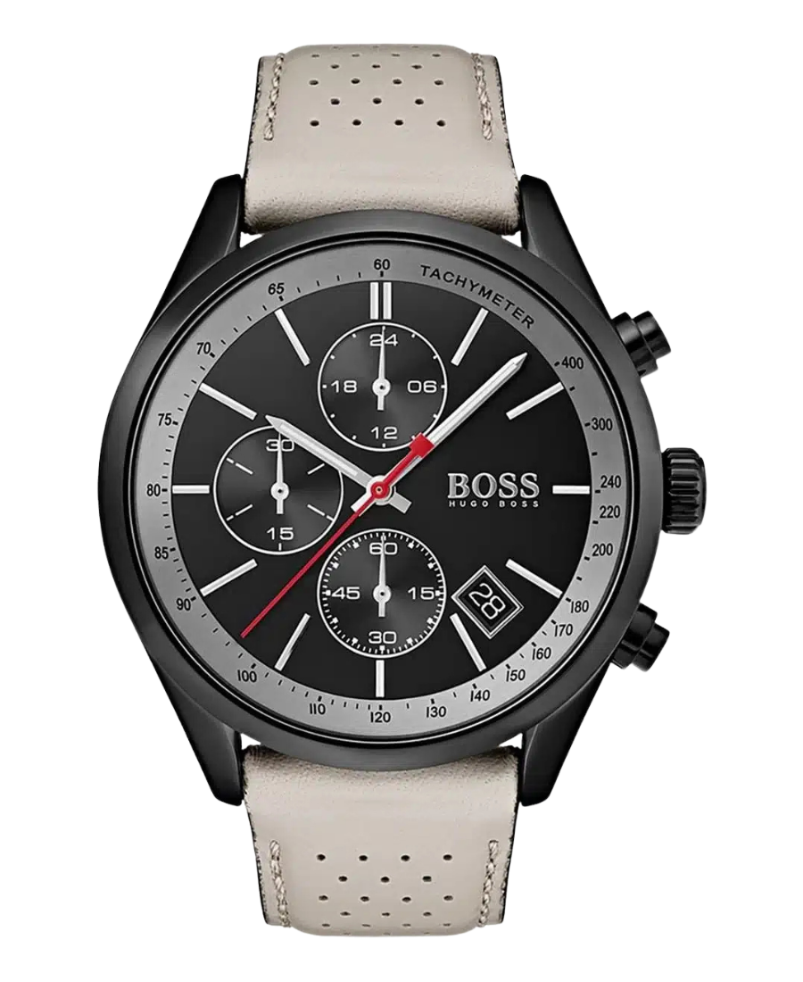 1513562 Sportig Chronograph Herr med Svart Urtavla & Grå/Brown - Bild 1