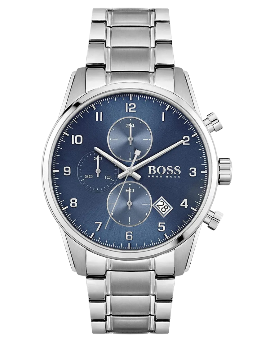 1513784 Hugo Boss Skymaster Herrklocka 44 mm med Silverfärgat Stålarmband - Bild 1