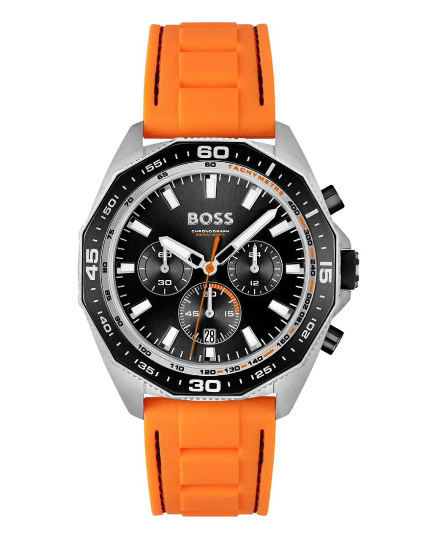 1513970 Hugo Boss Energy Herrklocka 44 mm med Orange Silikonarmband - Bild 1