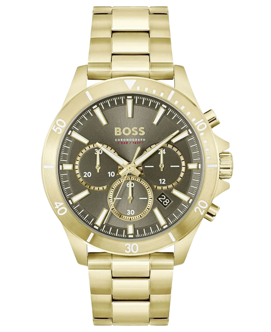 1514059 Hugo Boss Troper Herrklocka 44 mm med Guldfärgat Stålarmband - Bild 1
