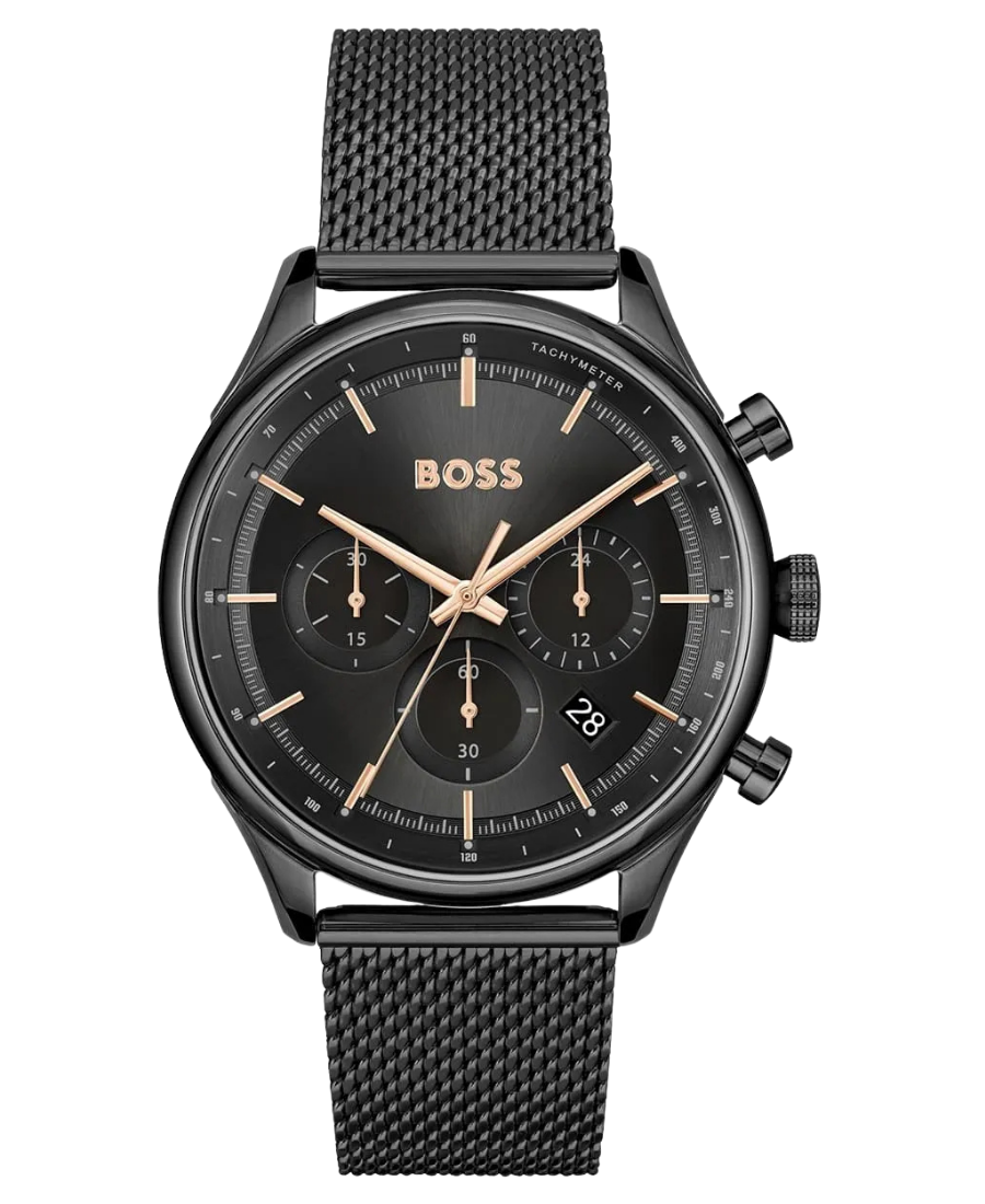 1514065 Hugo Boss Gregor Herrklocka 45 mm med Svart Mesh-armband - Bild 1