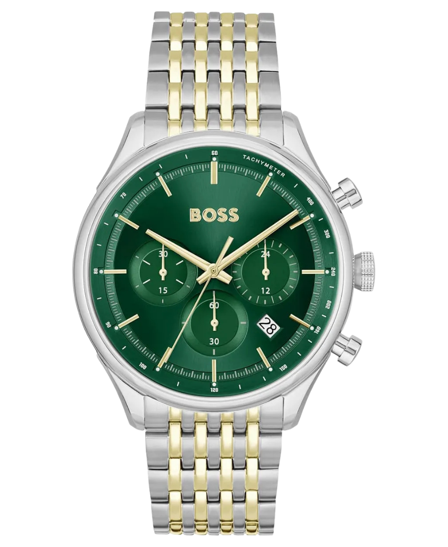 1514081 Hugo Boss Gregor Herrklocka 45 mm med Silver‑ och Guldfärgat Stålarmband - Bild 1