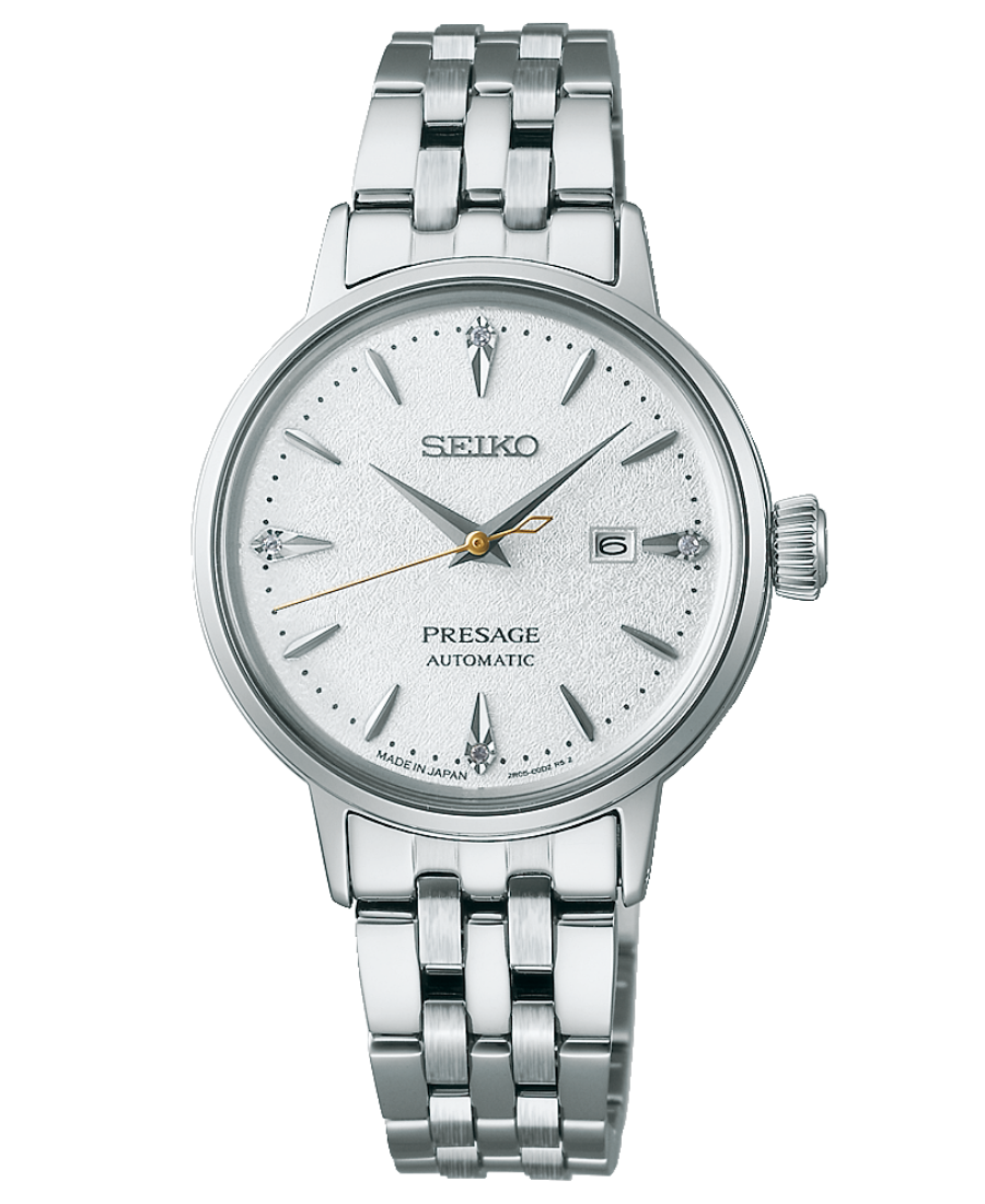 Urx SRE017J1 1 Seiko Presage Cocktail Time Damklocka Automatic 30.3 mm – Silverfärgad Urtavla med Diamanter och Stållänk - Bild 1