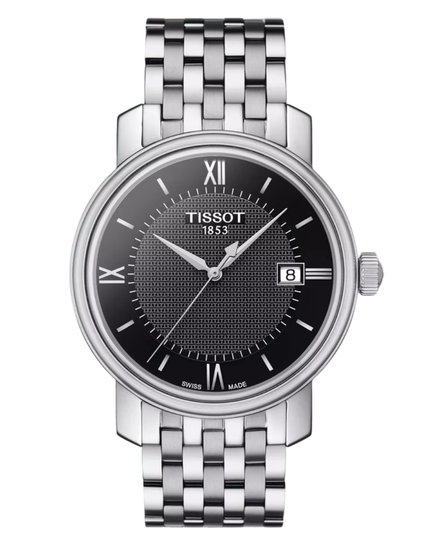 Urx T097.410.11.058.00 Tissot Bridgeport Herrklocka Quartz 40 mm – Svart Urtavla med Silverfärgad Boett och Länk - Bild 1