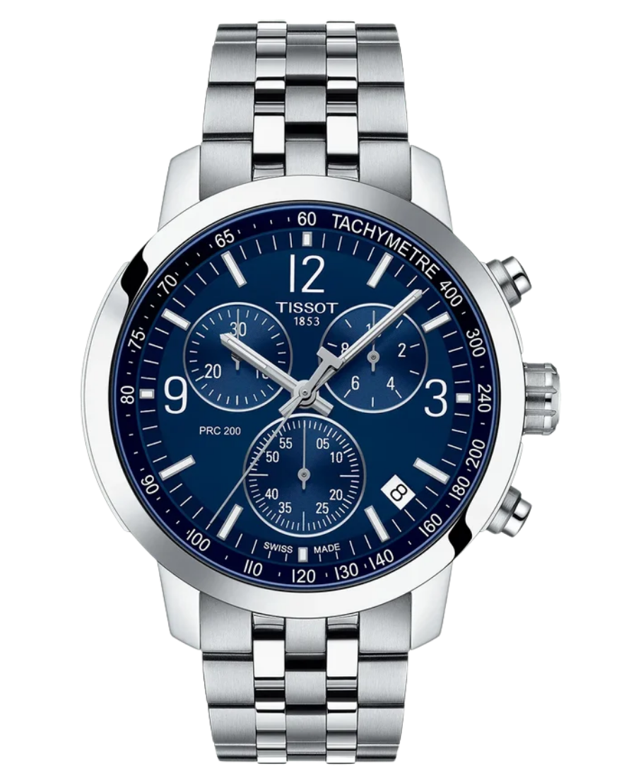 Urx T114.417.11.047.00 Tissot Chrono XL Classic Herrklocka Quartz Chronograph 45 mm – Blå Urtavla med Silverfärgad Boett och Länk - Bild 1