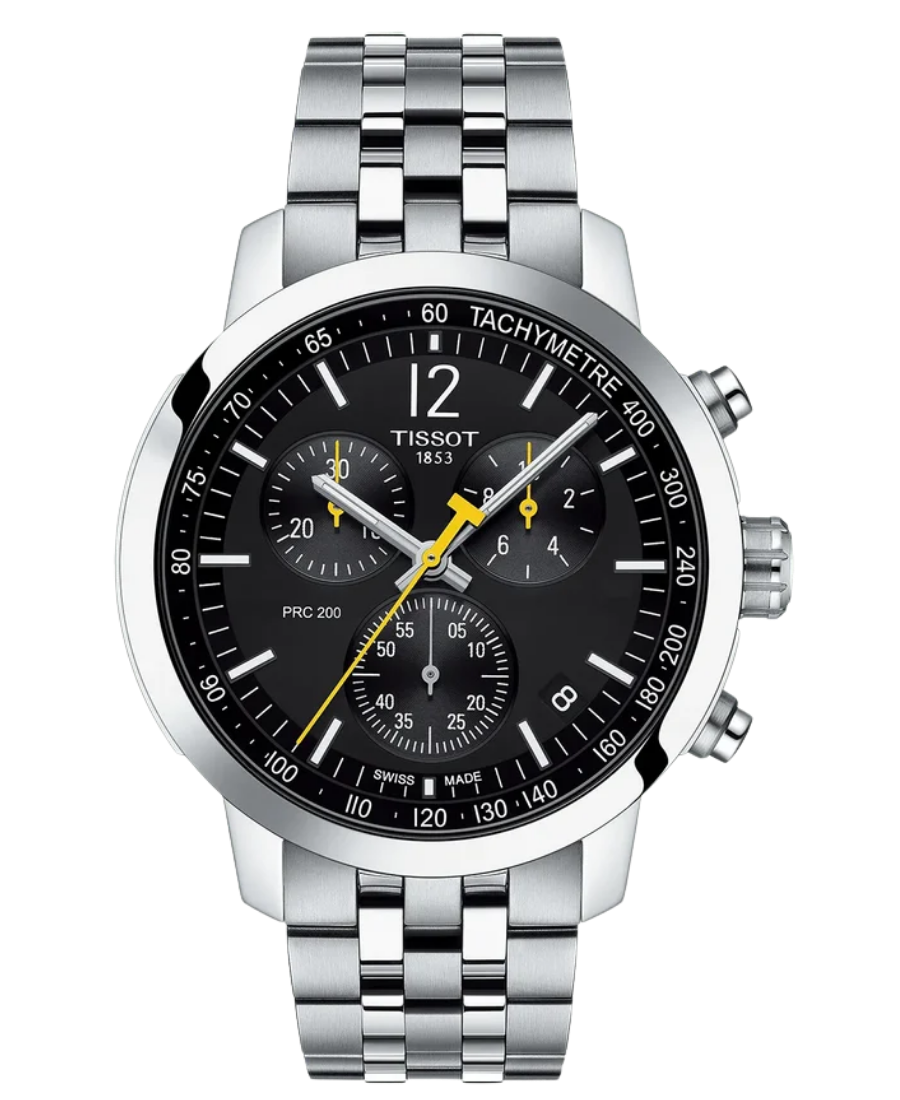 Urx T114.417.11.057.00 Tissot Chrono XL Classic Herrklocka Quartz Chronograph 45 mm – Svart Urtavla med Silverfärgad Boett och Länk - Bild 1