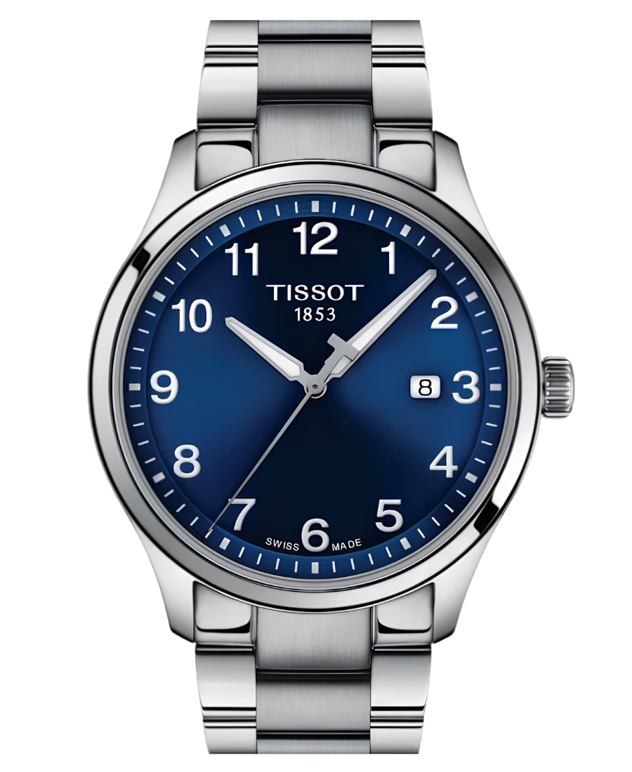 Urx T116.410.11.047.00 Tissot Gent XL Classic Herrklocka Quartz 42 mm – Blå Urtavla med Silverfärgad Boett och Länk - Bild 1