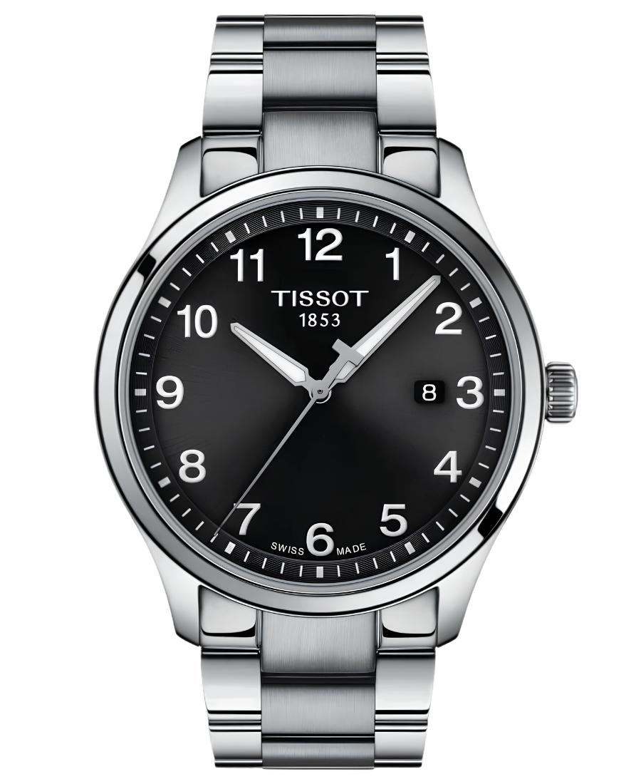 Urx T116.410.11.057.00 Tissot Gent XL Classic Herrklocka Quartz 42 mm – Svart Urtavla med Silverfärgad Boett och Länk - Bild 1