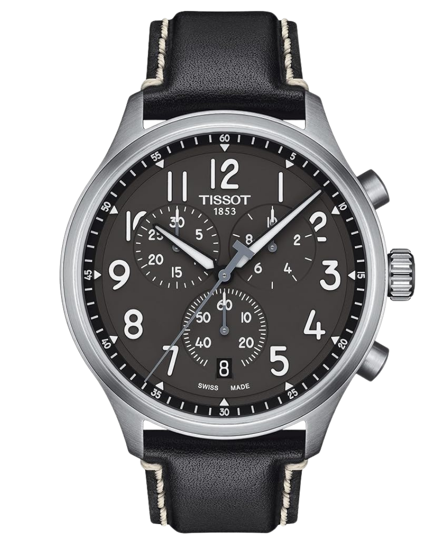 Urx T116.617.16.062.00 Tissot Chrono XL Classic Chronograph Herrklocka Quartz 45 mm – Anthracite Urtavla med Silverfärgad Boett och Svart Läderarmband - Bild 1