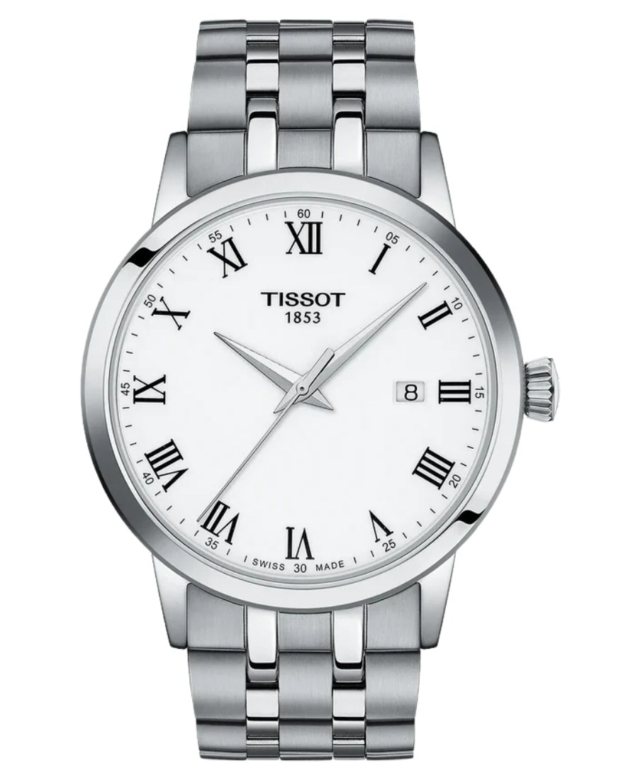 Urx T129.410.11.013.00 Tissot Classic Dream Herrklocka Quartz 42 mm – Silverfärgad Urtavla med Silverfärgad Boett och Stållänk - Bild 1