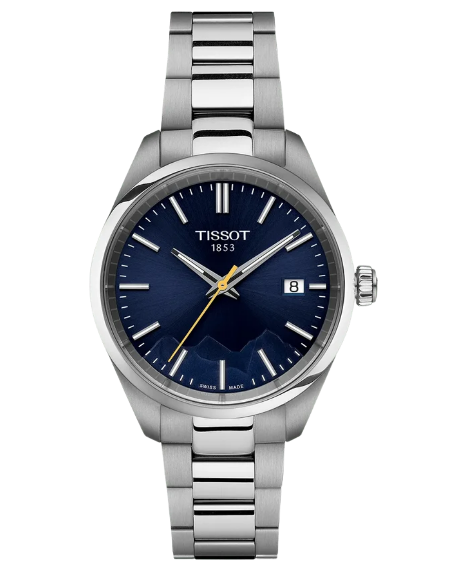 Urx T150.210.11.041.01 Tissot PR 100 Damklocka Quartz 34 mm – Blå Urtavla med Diamantindex och Stållänk - Bild 1