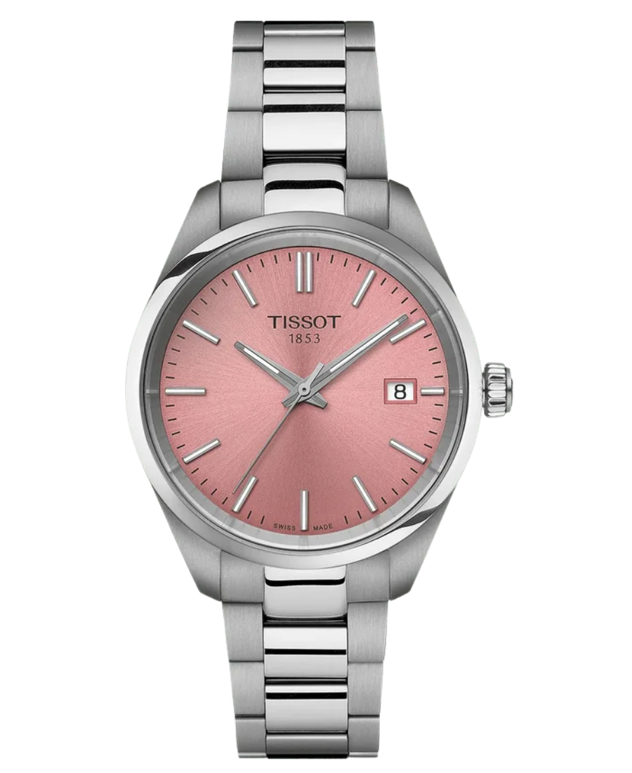Urx T150.210.11.331.00 Tissot PR 100 Damklocka Quartz 34 mm – Rosa Urtavla med Stållänk - Bild 1