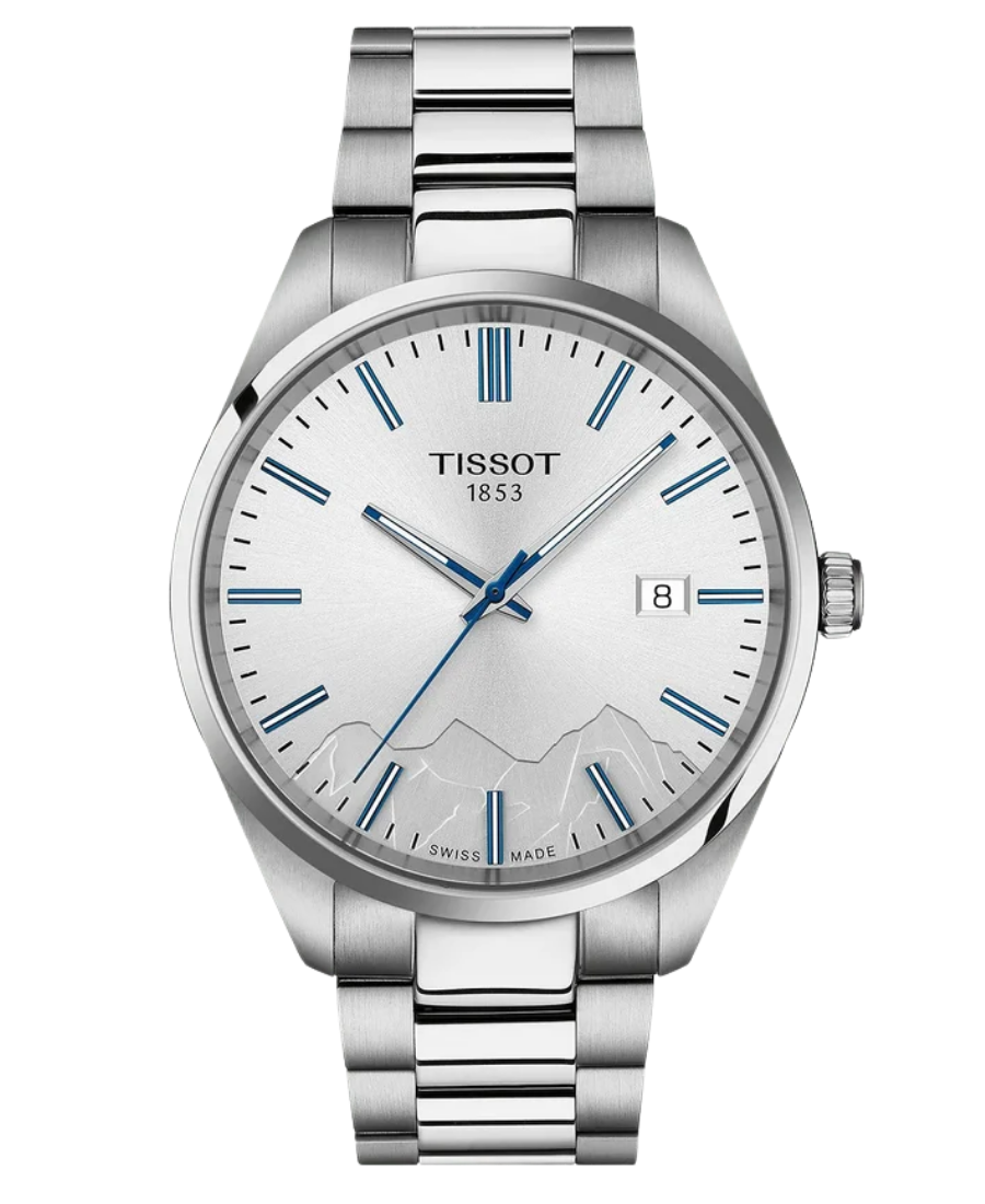 Urx T150.410.11.031.00 Tissot PR 100 Jungfraubahn Herrklocka Quartz 40 mm – Silverfärgad Urtavla med Stållänk - Bild 1
