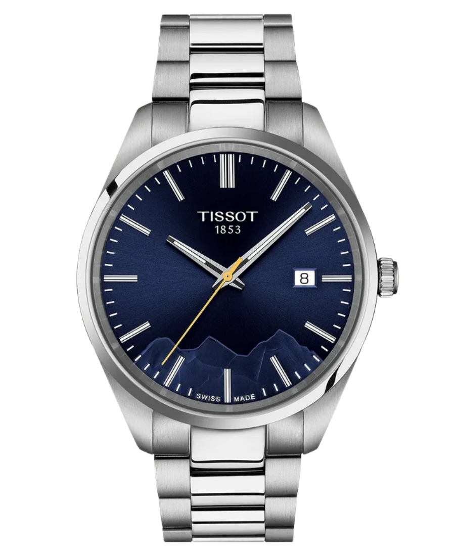 Urx T150.410.11.041.02 Tissot PR 100 Jungfraubahn Herrklocka Quartz 40 mm – Blå Urtavla med Stållänk - Bild 1
