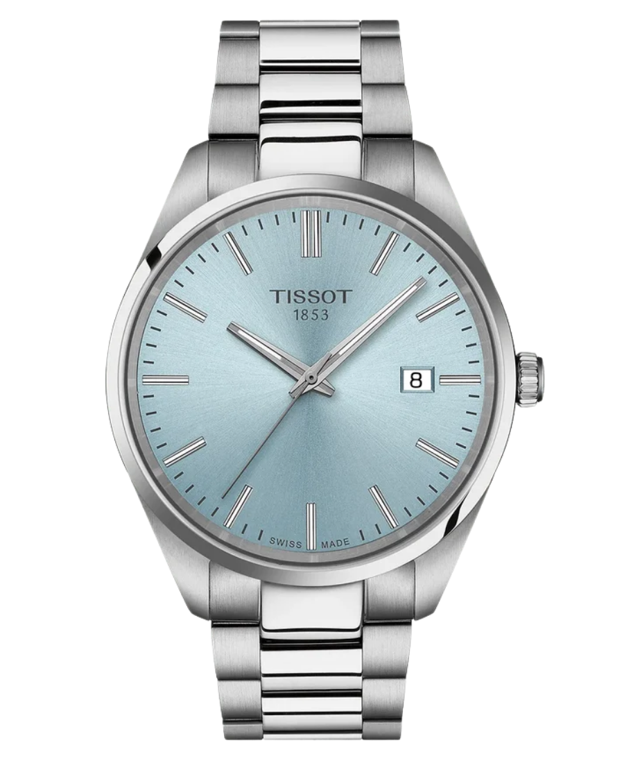 Urx T150.410.11.351.00 Tissot PR 100 Herrklocka Quartz 40 mm – Ljusblå Urtavla med Stållänk - Bild 1