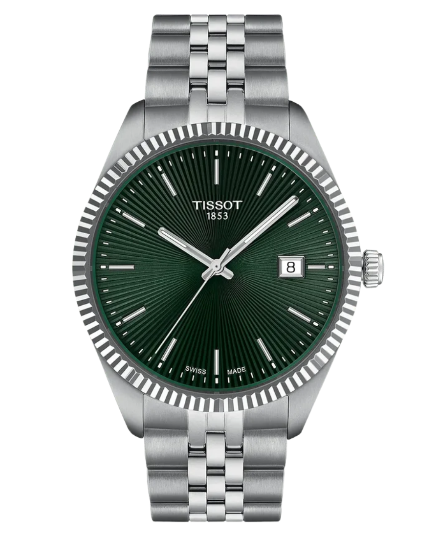 Urx T156.410.11.091.00 Tissot PR 100 Herrklocka Quartz 40 mm – Grön Sunray Urtavla med Stållänk - Bild 1