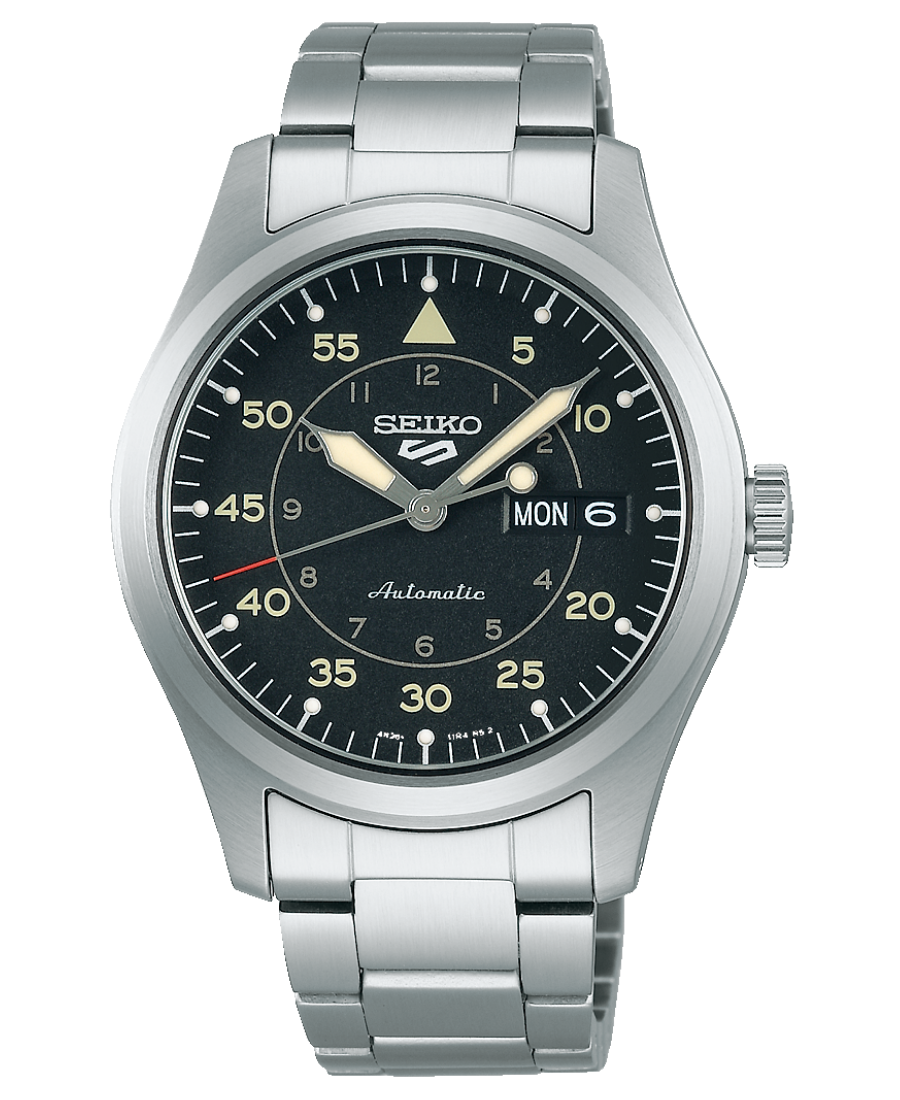 Urx SRPH27K1 Seiko 5 Sports Herrklocka Automatic 42.5 mm – Svart Urtavla med Stållänk - Bild 1