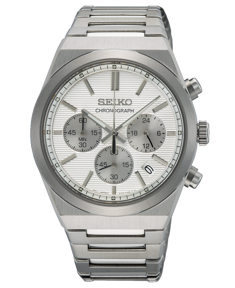 Urx SSB451P1 Seiko Chronograph Herrklocka Quartz 40 mm – Silverfärgad Urtavla med Stållänk - Bild 1