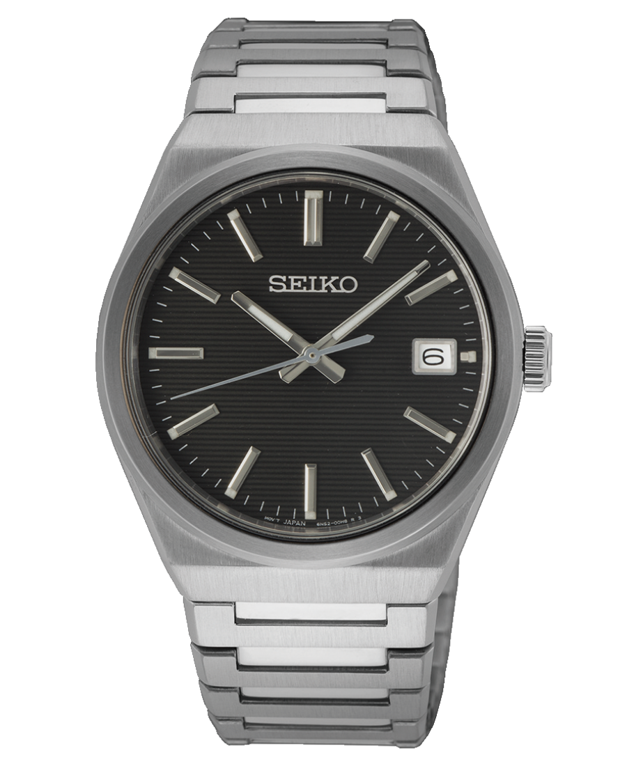 Urx SUR557P1 Seiko Classic Herrklocka Quartz 38.9 mm – Silverfärgad Mönstrad Urtavla med Stållänk - Bild 1