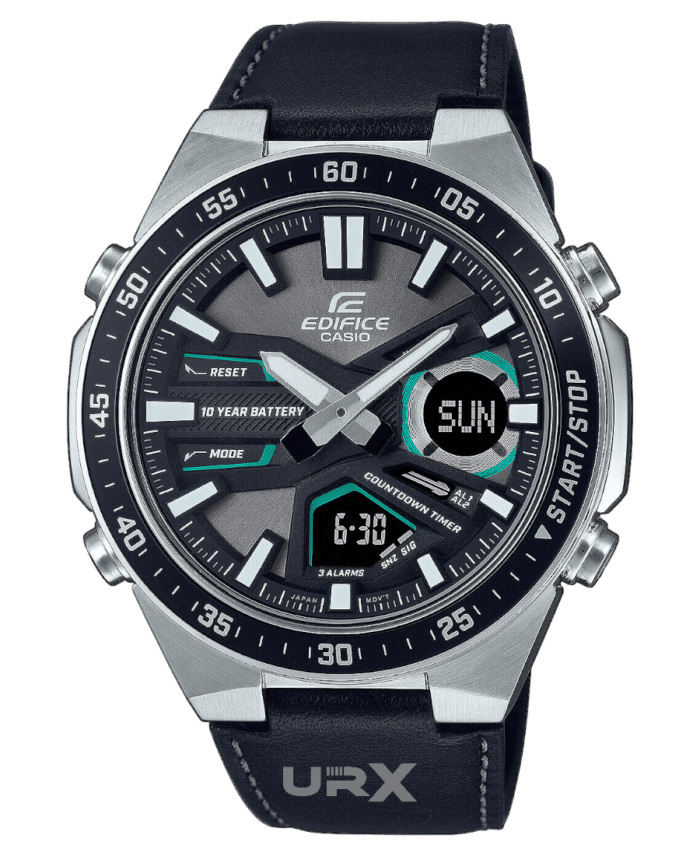 CASIO Edifice EFV-C110L-1AVEF - Svart läder herrklocka