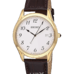 SEIKO Basic Vit/Läder 39 mm SUR306P1