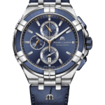 Maurice Lacroix Aikon Blå/Läder 44 mm AI1018-SS001-432-4