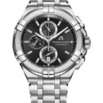 Maurice Lacroix Aikon självlysande visare Svart med självlysande markeringar och indexmarkeringar/Stål 44 mm AI1018-SS002-330-1