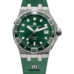 Maurice Lacroix Aikon Automatisk Grön med självlysande index och visare/Gummi 38 mm AI6057-SSL50-630-5