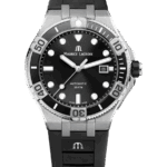 Maurice Lacroix Aikon Automatisk Svart med självlysande index och visare/Gummi 43 mm AI6058-SS001-330-1