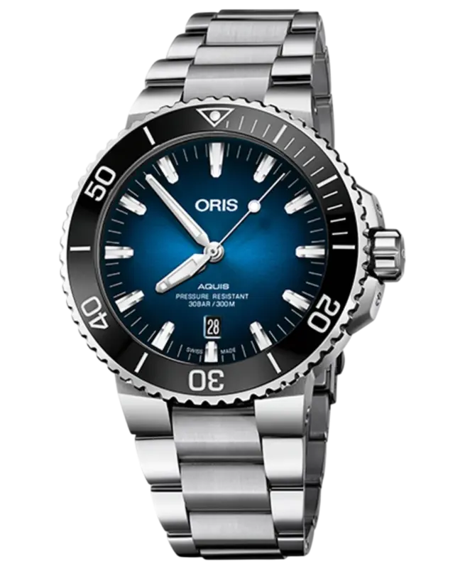 Oris Diving Blå/Stål 43.5 mm Automatisk 01 733 7730 4185-Set MB