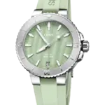 Oris Aquis Automatisk Grön/Gummi 36.5 mm 01 733 7770 4157-07 4 18 67FC
