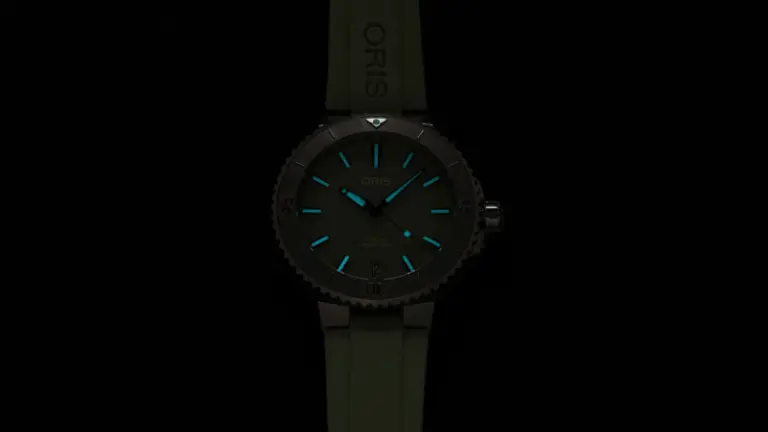 Oris Aquis Grön/Gummi 36.5 mm Automatisk 01 733 7770 4157-07 4 18 67FC