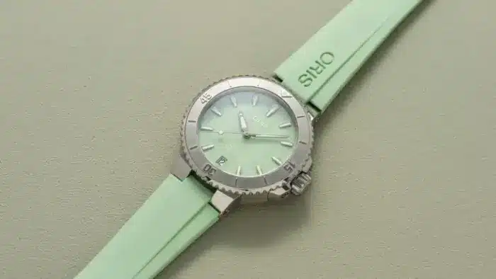 Oris Aquis Grön/Gummi 36.5 mm Automatisk 01 733 7770 4157-07 4 18 67FC
