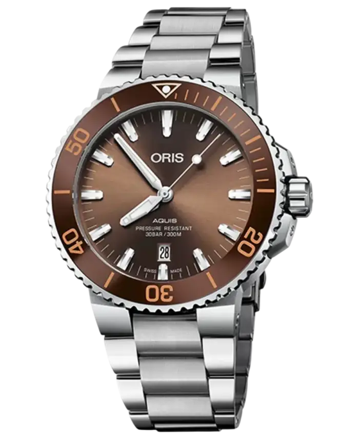 Oris Diving Brun/Stål 43.5 mm Automatisk 01 733 7730 4152-07 8 24 05PEB