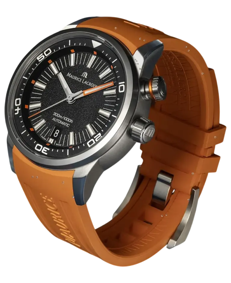 Maurice Lacroix Automatisk Pontos Svart/Läder 42 mm PT6248-SS00L-330-J