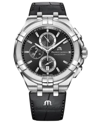 Maurice Lacroix Aikon Quartz Chronograph Svart/Läder 44 mm