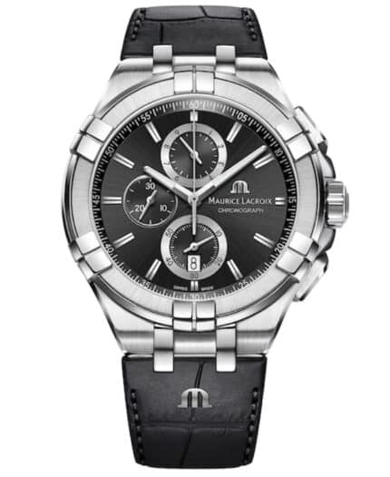 Maurice Lacroix Aikon Quartz Chronograph Svart/Läder 44 mm